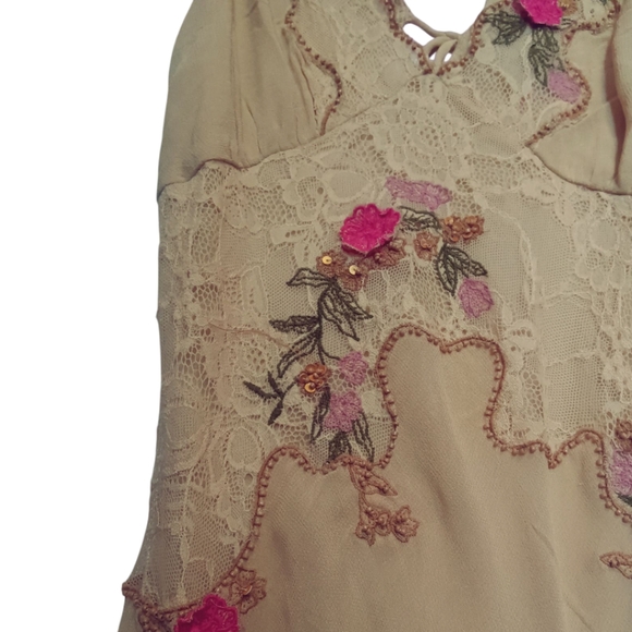 Free People Meet Again Floral Embroidered Midi Dress XS - Picture 7 of 12